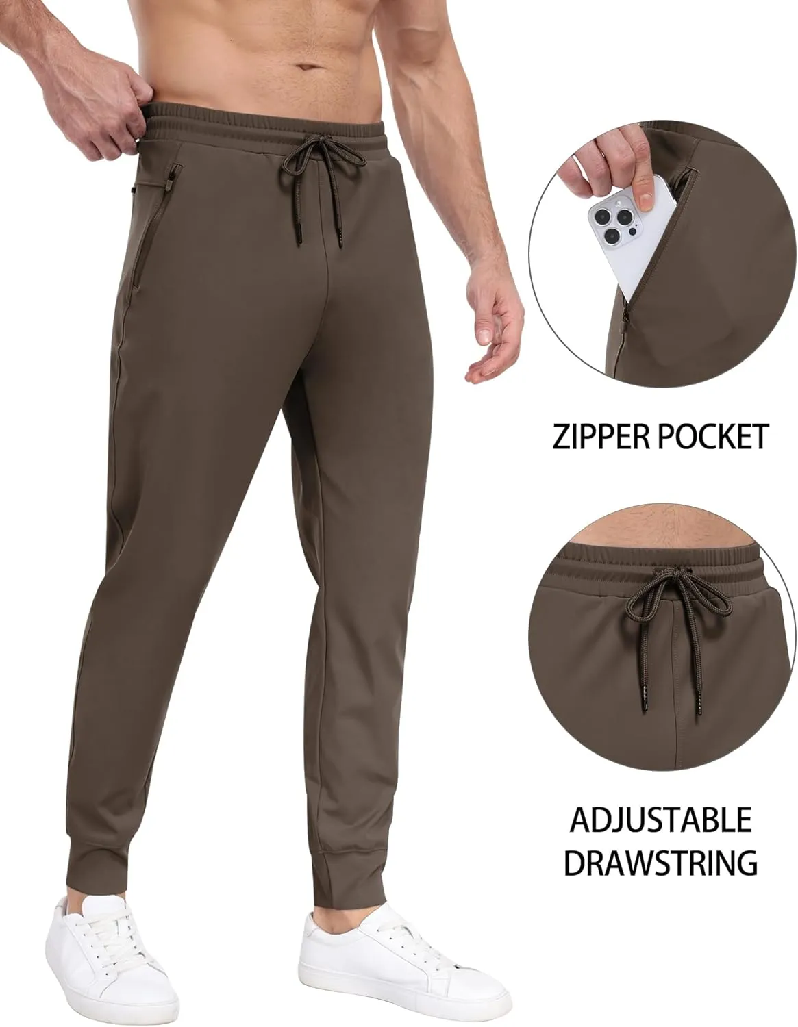 3 Pack Men's Sweatpants with Zipper Pockets,Workout Gym Traning Track Joggers Pants for Men Running Jogging Pants