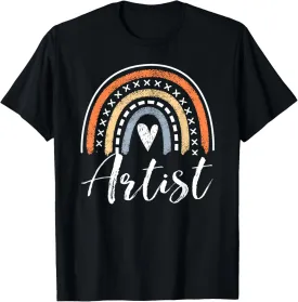 Artist Gifts For Women Funny Art Painter Rainbow T-Shirt