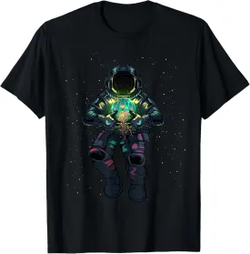 Astronaut Holding Jellyfish Galaxy Vintage Space Galactic T-Shirt