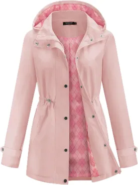 Avoogue Rain Jacket for Women Waterproof Lightweight Hooded Raincoat for Hiking Travel Outdoor