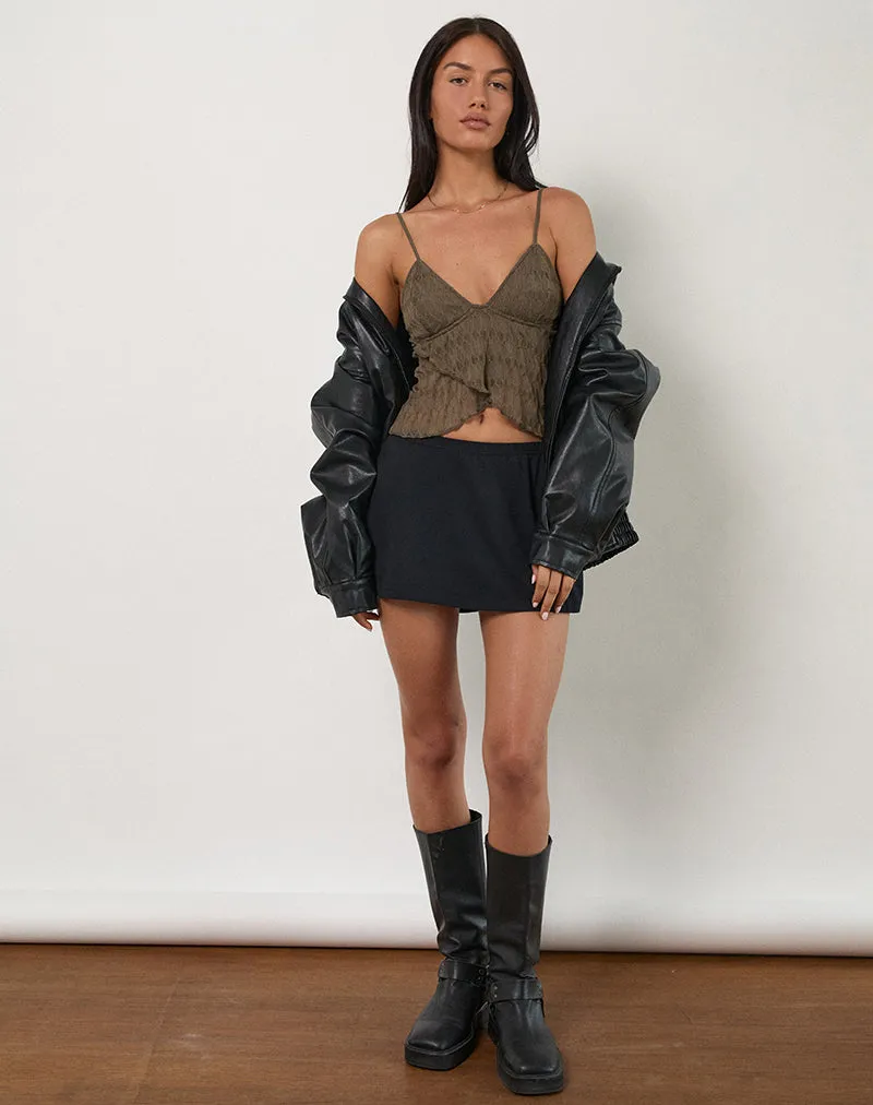 Cojira Cami Top in Textured Knit Mocha Brown
