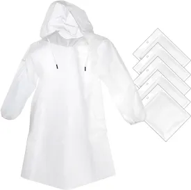 Cosowe Rain Ponchos Disposable for Adults Women, Clear Family Pack Raincoats with Hood Sleeves for Disney Travel