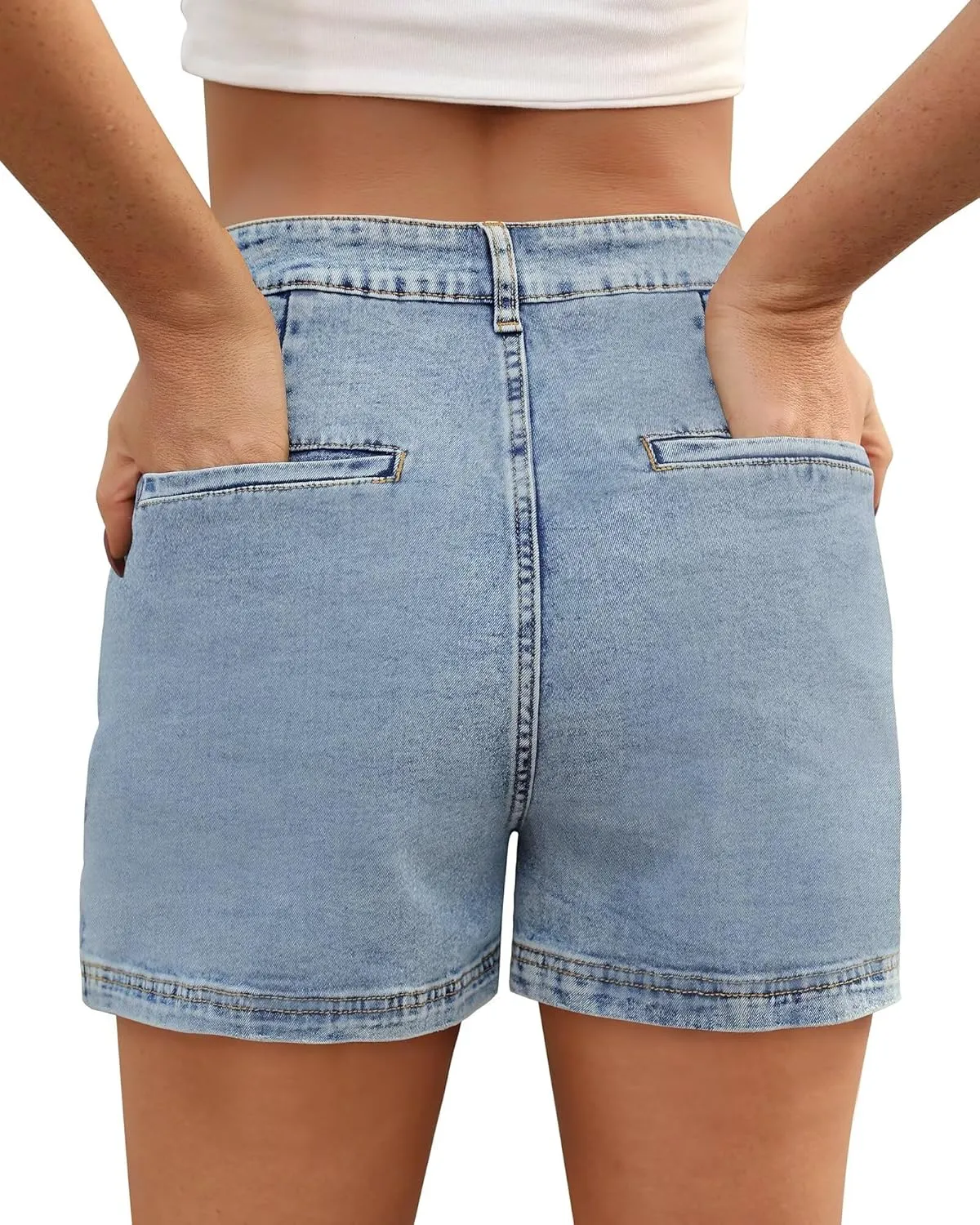 Denim Skorts for Women Skirt Stretchy High Waisted Womens Skirts Asymmetrical Hem Casual Mini Jean Skirt with Shorts