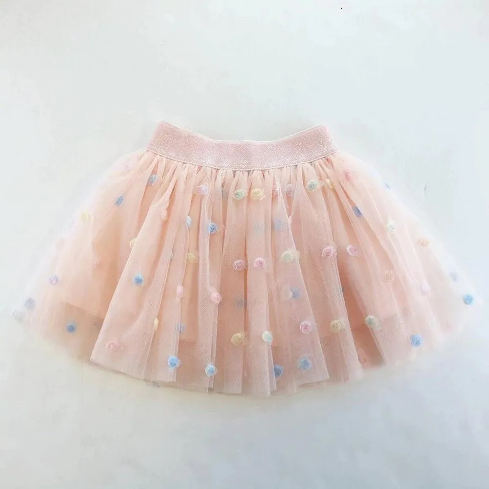 Doe a Dear Big Butterfly Top and Floral Mesh Tutu Skirt Set