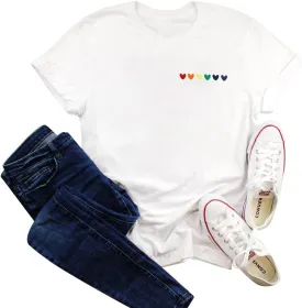 Gay Pride Shirts Women Rainbow Graphic Tee Love Wins T Shirt LGBT Equality Shirts Casual Summer Short Sleeve Tops