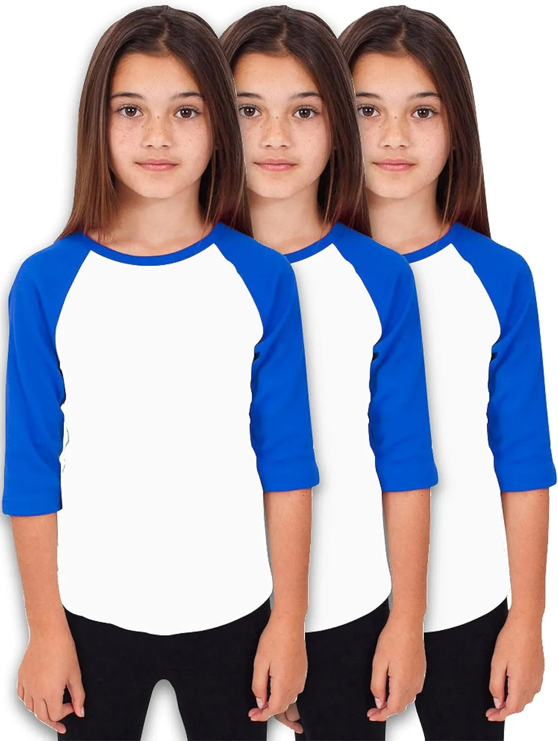 Hat and Beyond Kids Raglan Jersey Child Toddler Youth Uniforms 3/4 Sleeves T Shirts
