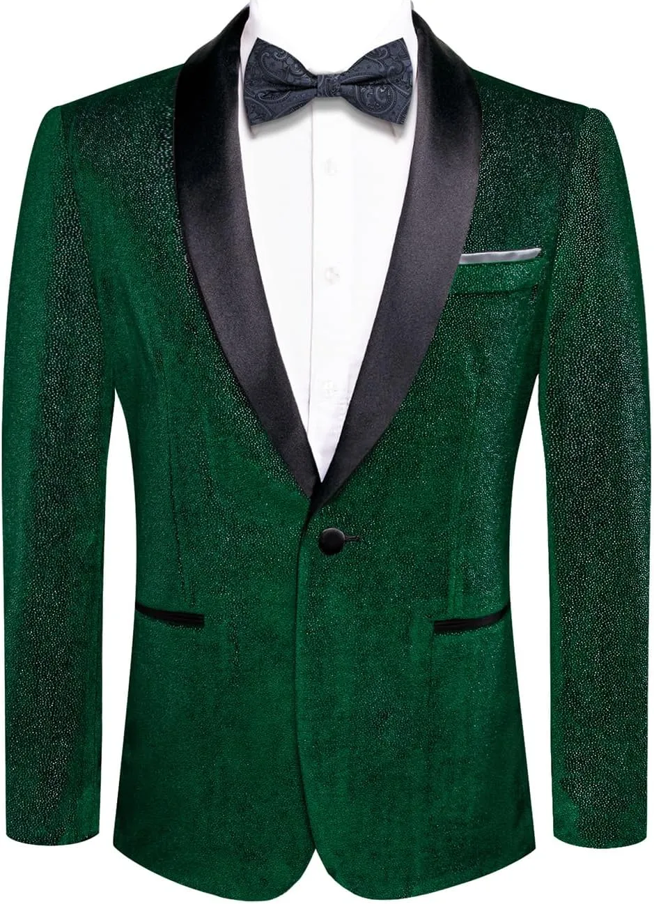Hi-Tie Mens Suit Blazer Slim Fit Tuxedo Suits Jacket Shawl Lapel Collar Solid One Button Wedding Dinner Prom Blazer Jackets