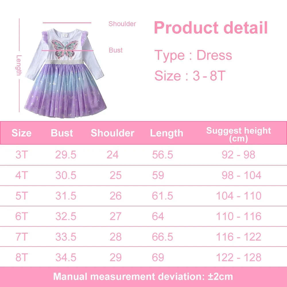 Kids Girls Butterfly Sequins Princess Dress
