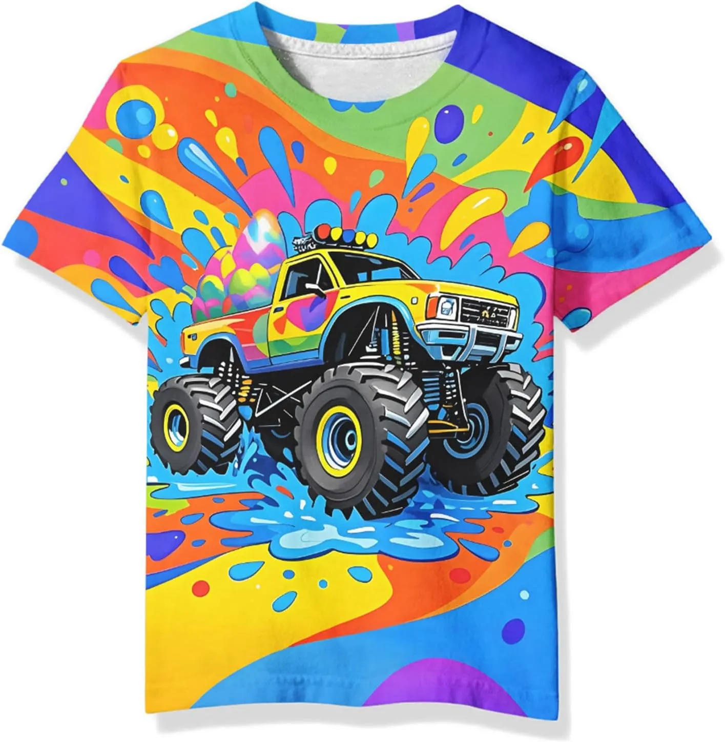 Linnhoy Kid Shirts 3D Graphic Printed Tees for Boys and Girls Novelty Fashion T-Shirts Unisex Casual Tops Size 6-16 Years