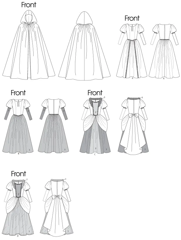 McCall's Pattern M6420 Fairytale Cape & Dress Costumes (Misses'/Girls')