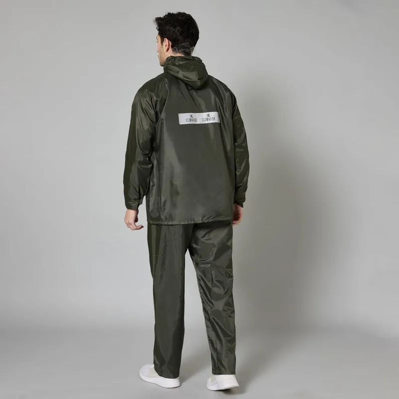 Men Rain Wear - Waterproof Reversible Rain Coat with Pants | Mehendi XL