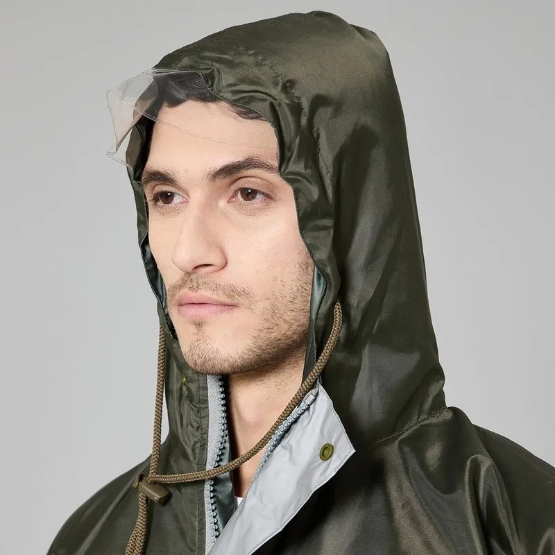 Men Rain Wear - Waterproof Reversible Rain Coat with Pants | Mehendi XL