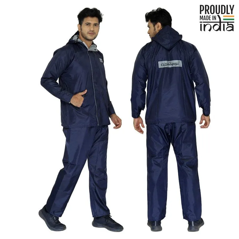 Men Raincoat - Waterproof, Reversible | Jacket with Pants | XXXL | Prime Blue