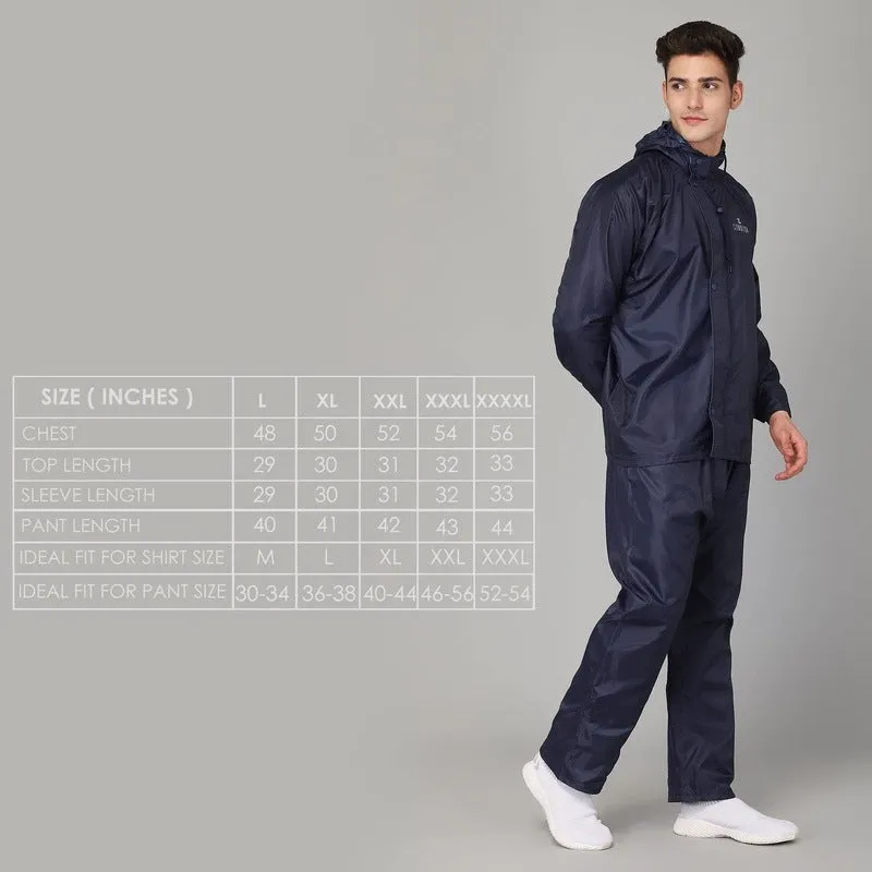 Men Rainwear with Waterproof Design & Storage Pocket | Includes Pants | XXXL | Blue