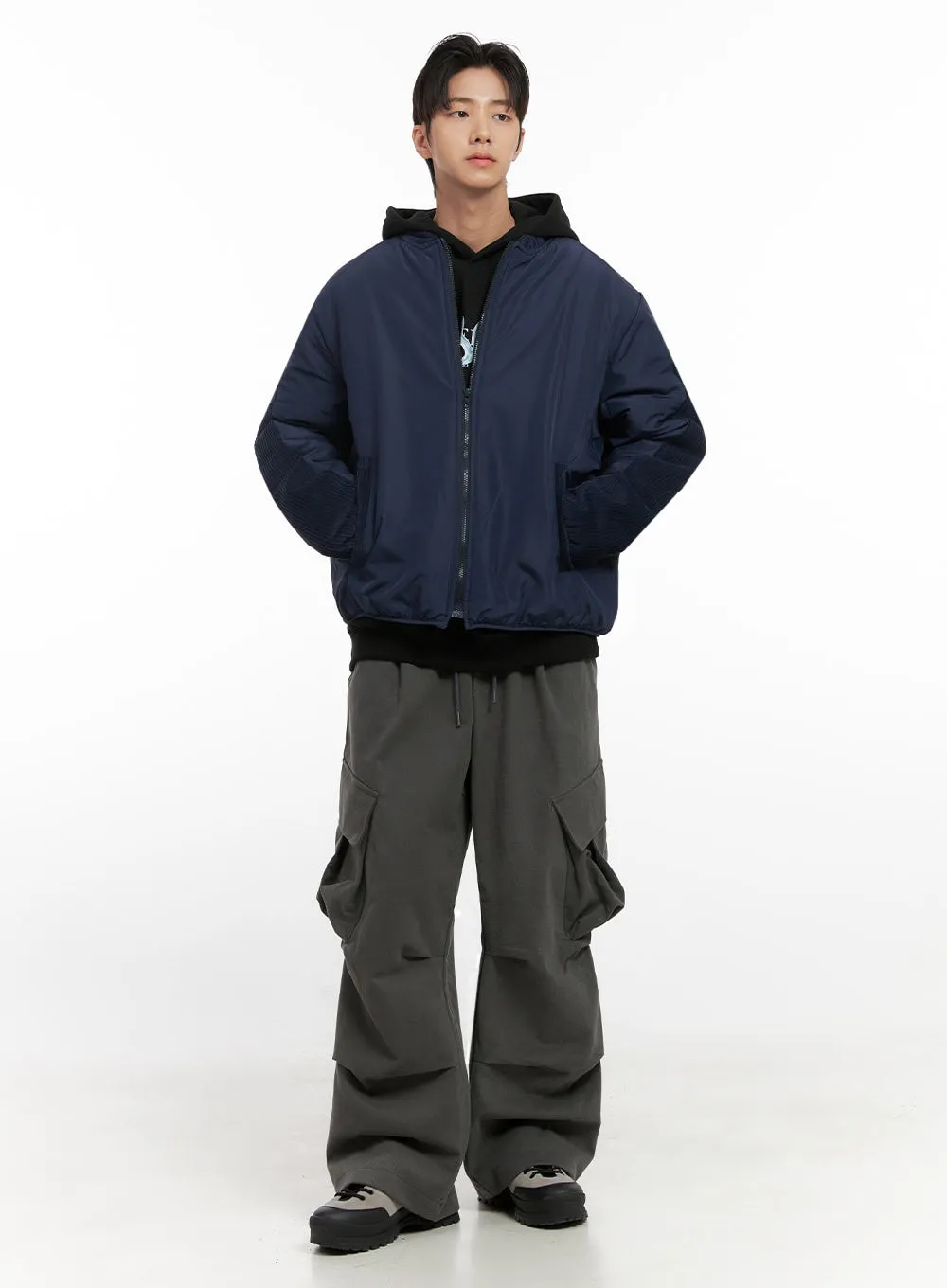 Men's Smooth Puffer Zip-Up Jacket ID406