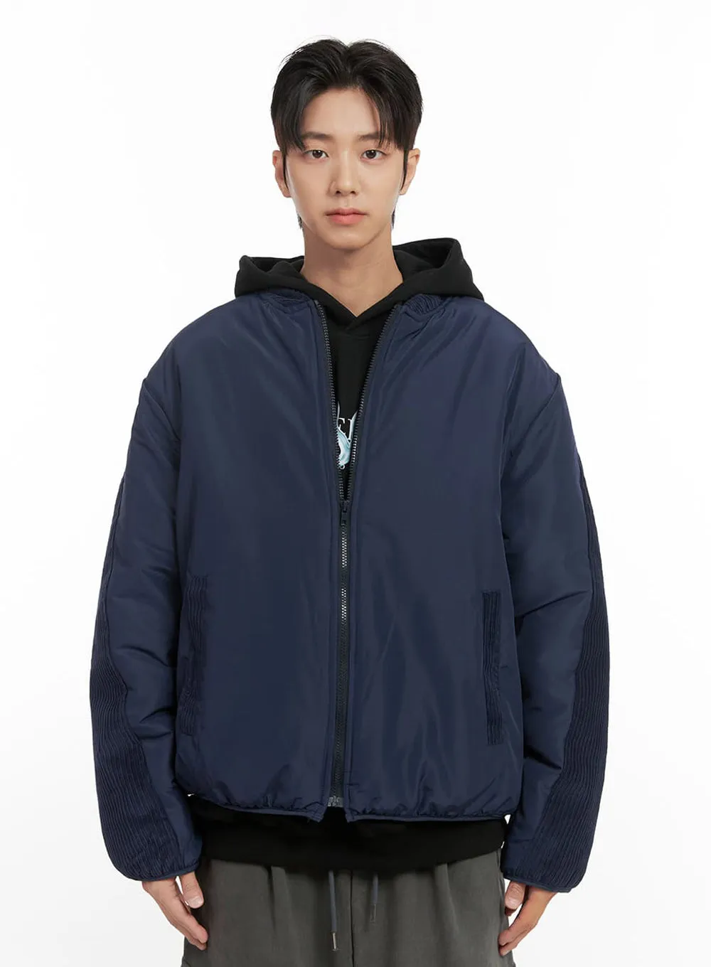 Men's Smooth Puffer Zip-Up Jacket ID406