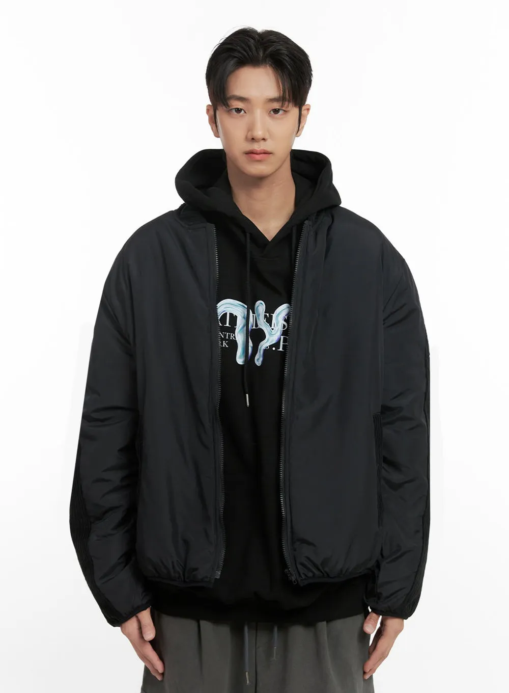 Men's Smooth Puffer Zip-Up Jacket ID406