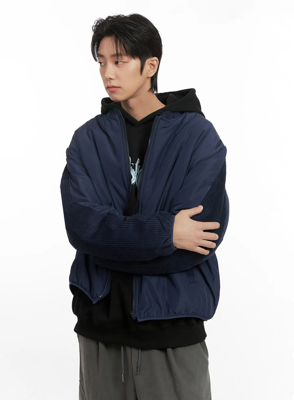 Men's Smooth Puffer Zip-Up Jacket ID406