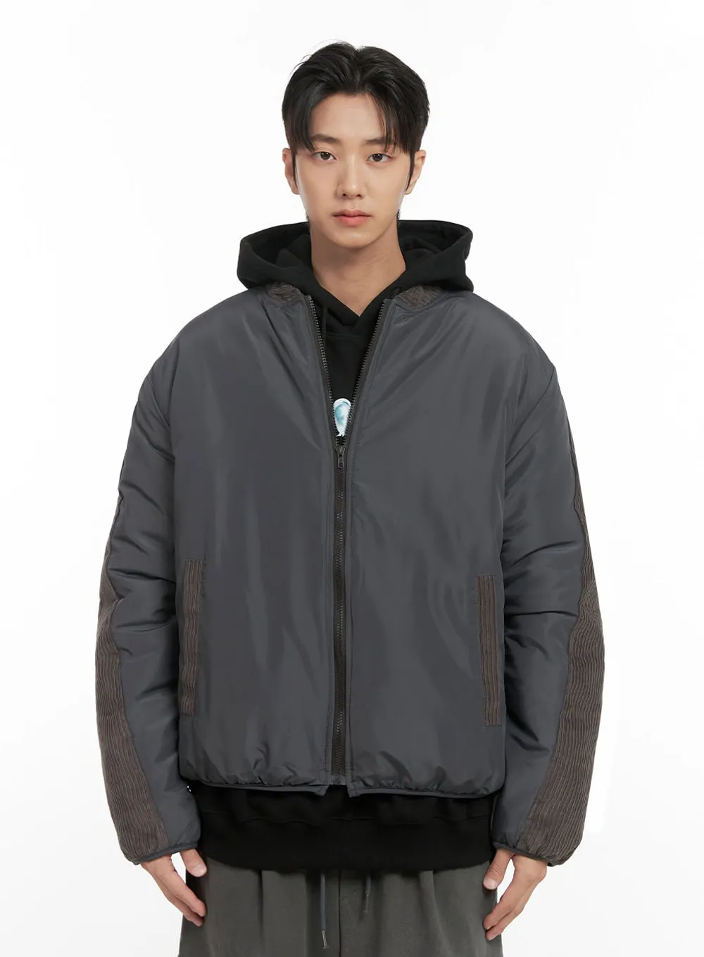 Men's Smooth Puffer Zip-Up Jacket ID406