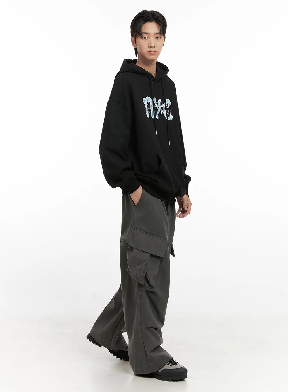 Men's Warm Wide-Fit Cargo Pants ID406