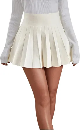 OYOANGLE Women's Glitter Sparkly Pleated Short Skirts Trendy Party Flared A Line Skater Skirt