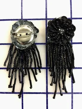 Pin - Beaded and Sequined Pin Black Close-Out