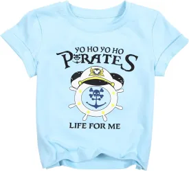 Pirate Shirt Toddler Boys Life for Me T Shirt Skull and Crossbones Tee Causal Short Sleeve Tops