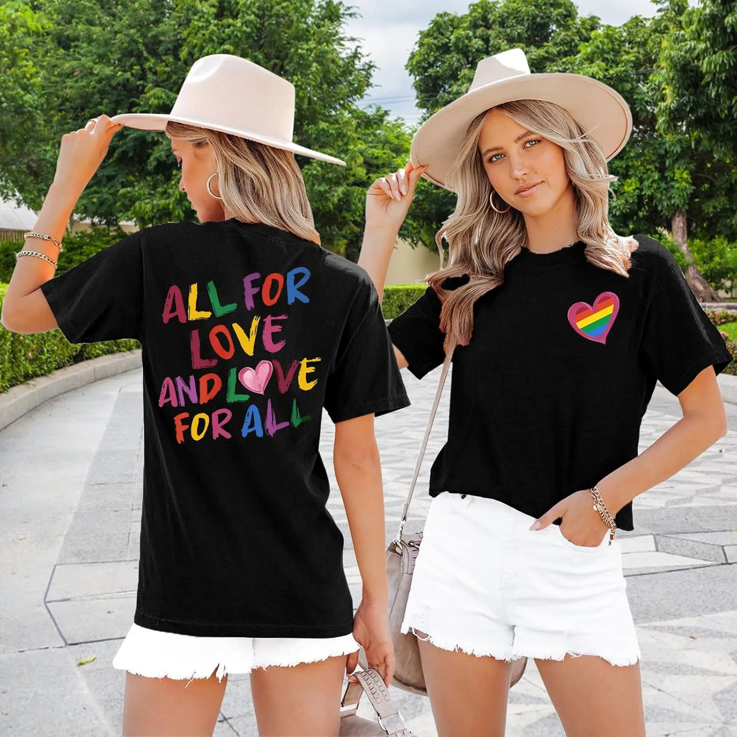 Pride Shirts for Women Lesbian Rainbow Graphic Tees Proud Ally LGBTQ Rainbow T-Shirt Tops