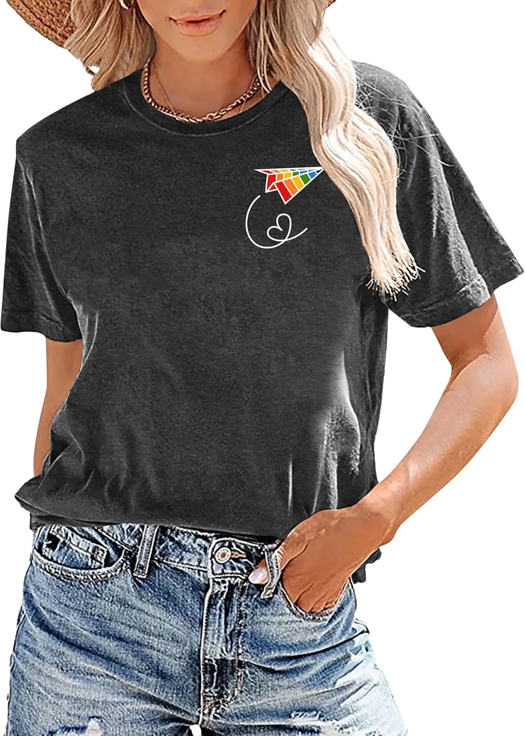Pride Shirts for Women: Rainbow Pride Graphic Tee LGBTQ Equality T Shirt Casual Lesbian Tops