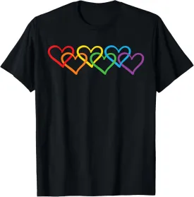 Rainbow Pride Heart LGBTQIA Men Women Love T-Shirt