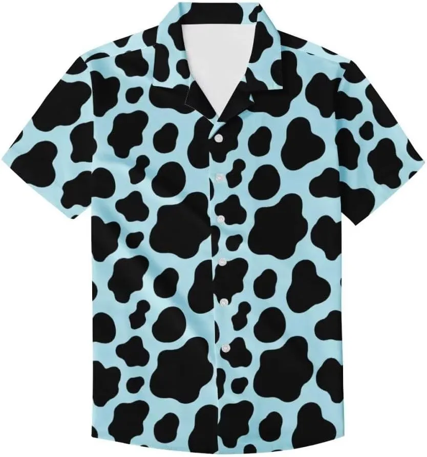 Unique Printed Funky Hawaiian Shirt Men Short Sleeve Shirt Top Blouse for Summer