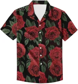Unique Printed Funky Hawaiian Shirt Men Short Sleeve Shirt Top Blouse for Summer