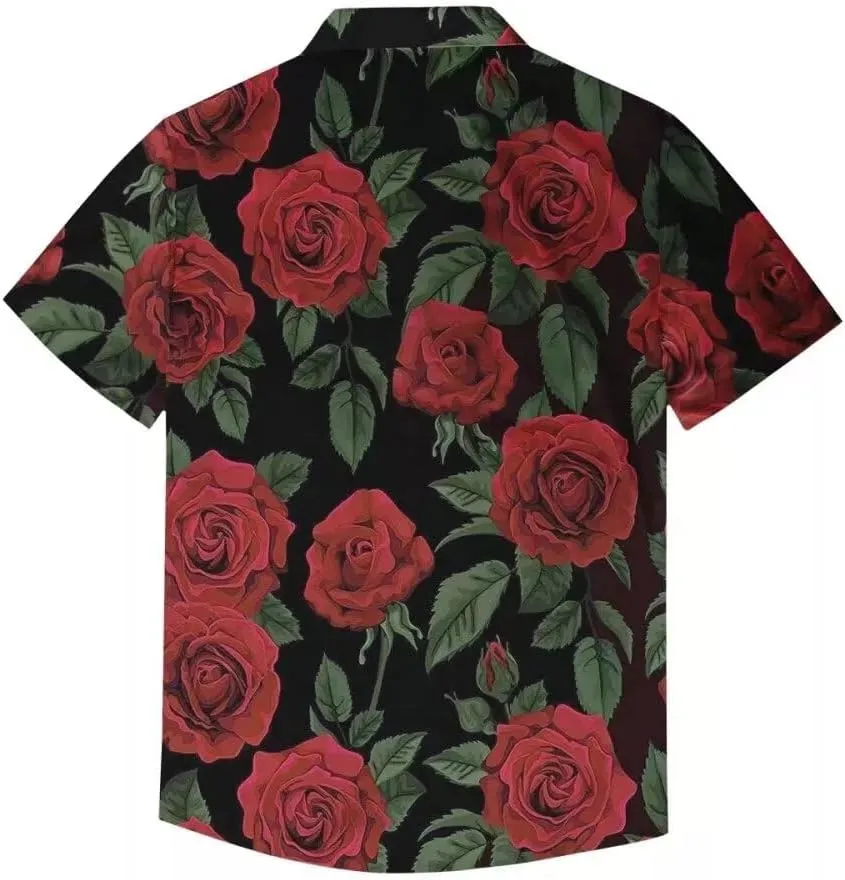 Unique Printed Funky Hawaiian Shirt Men Short Sleeve Shirt Top Blouse for Summer