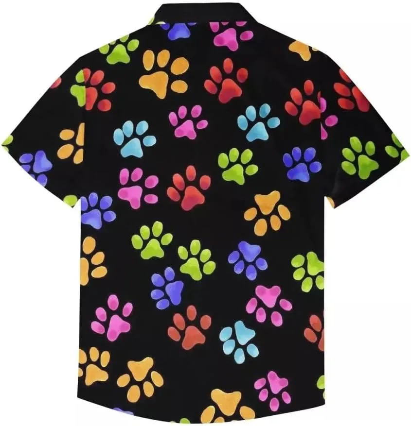 Unique Printed Funky Hawaiian Shirt Men Short Sleeve Shirt Top Blouse for Summer
