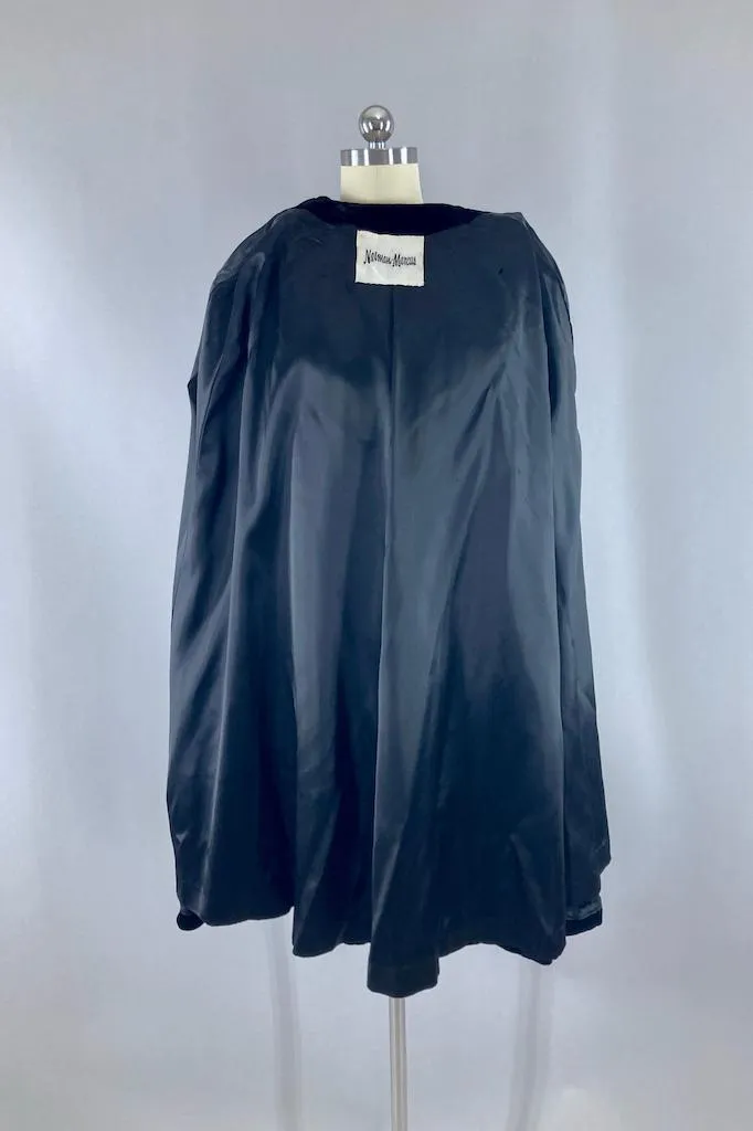 Vintage 1960s Black Velvet Cape