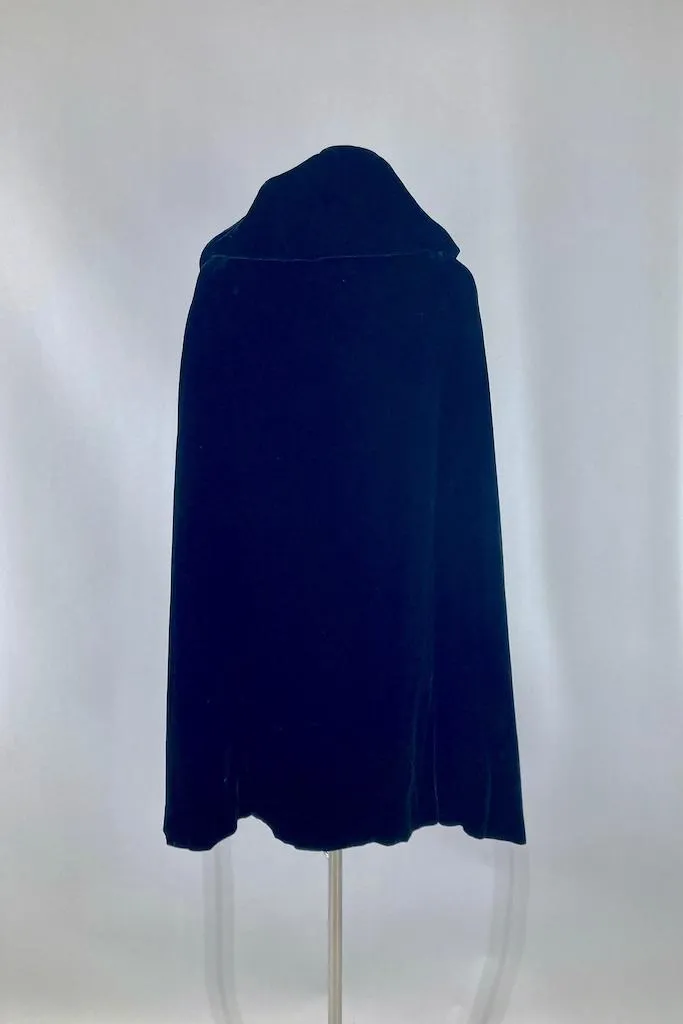 Vintage 1960s Black Velvet Cape